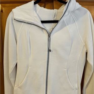 White lululemon full zip scuba hoodie